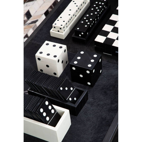 Clarissa Black & White 5 Dice Box